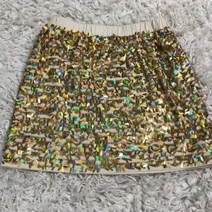 J Crew gold spangle skirt 6-7